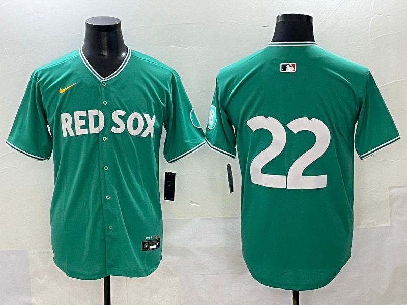 Men 2025 Boston Red Sox #22 No Name Green Joint Name Nike MLB Jersey style 1
